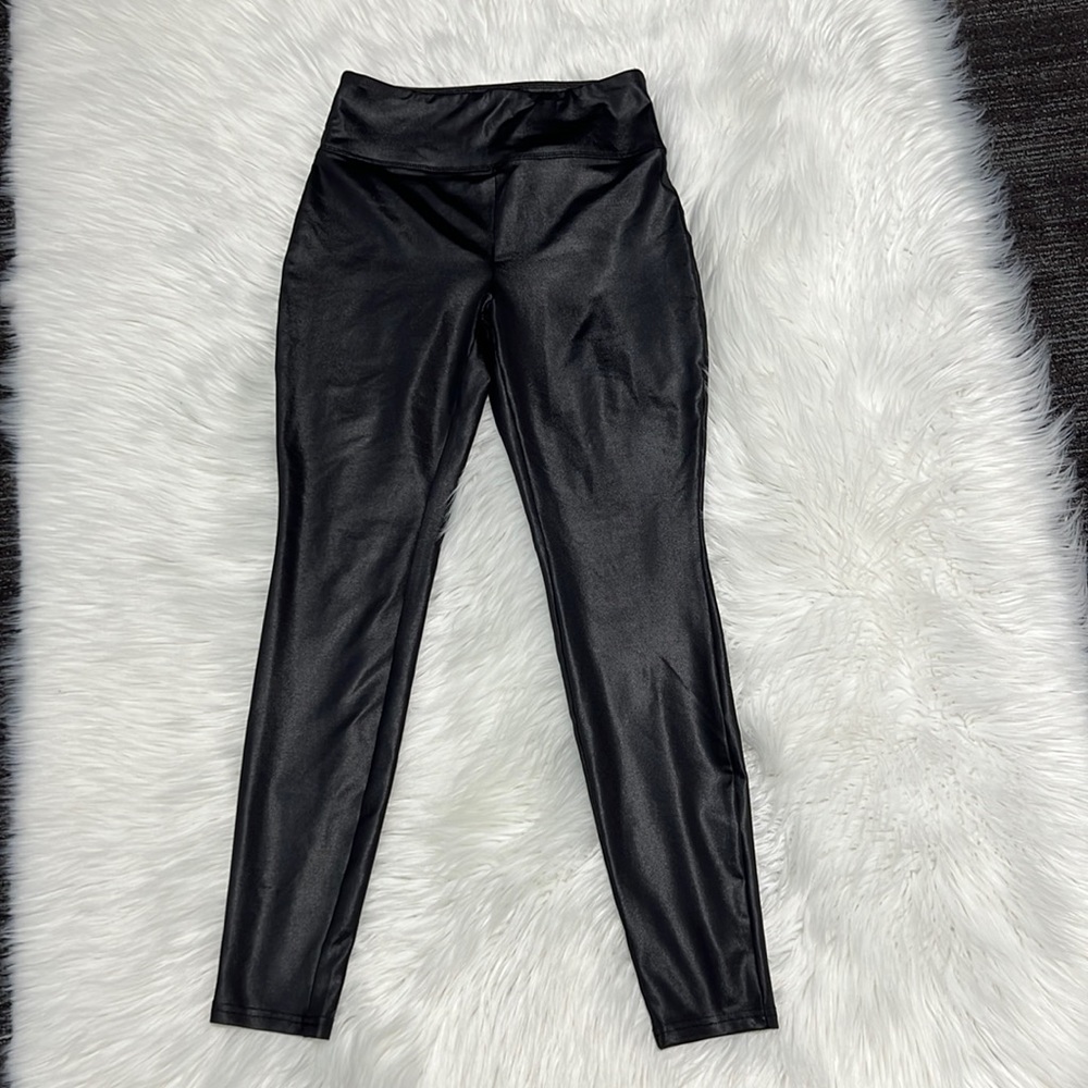 High Waist Shiny Black Leggings WILD FABLE Size XS